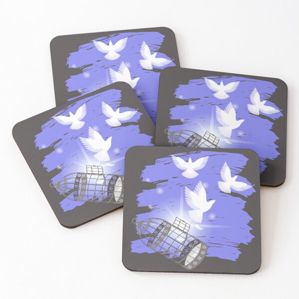 Item preview, White birds fly  designed and sold by ReflectedCrafts.
