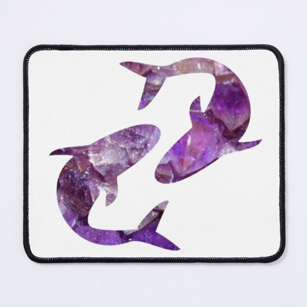 Item preview, Pisces Zodiac Symbol Silhouette Design With February Birthstone Amethyst Background designed and sold by TacoRose.