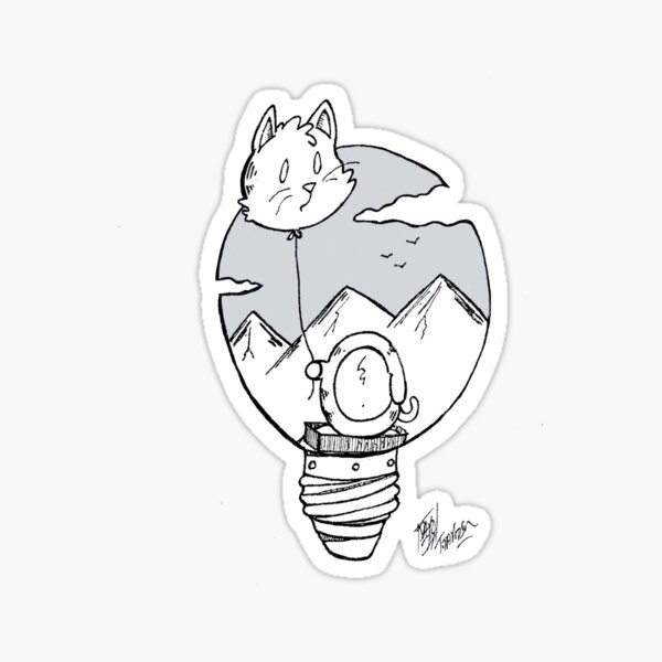 Light Bulb Cat Sticker