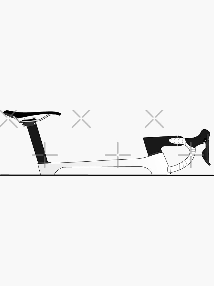 "White Modern Road Bicycle Top Tube" Sticker for Sale by RabeDesigns