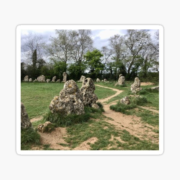 Rollright Stone circle. Whispering Knights. Sacred Stones. Oxfordshire & Warwickshire border in England. Sticker