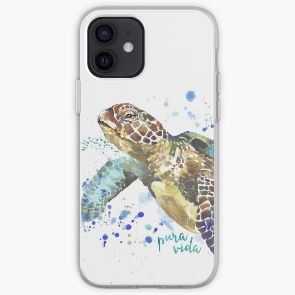 Sea Turtle Pura Vida Watercolor iPhone Soft Case