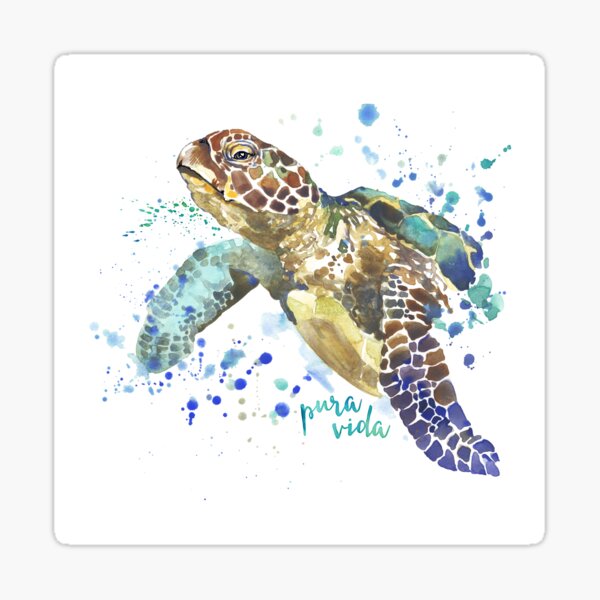 Item preview, Sea Turtle Pura Vida Watercolor designed and sold by Erin Morris.