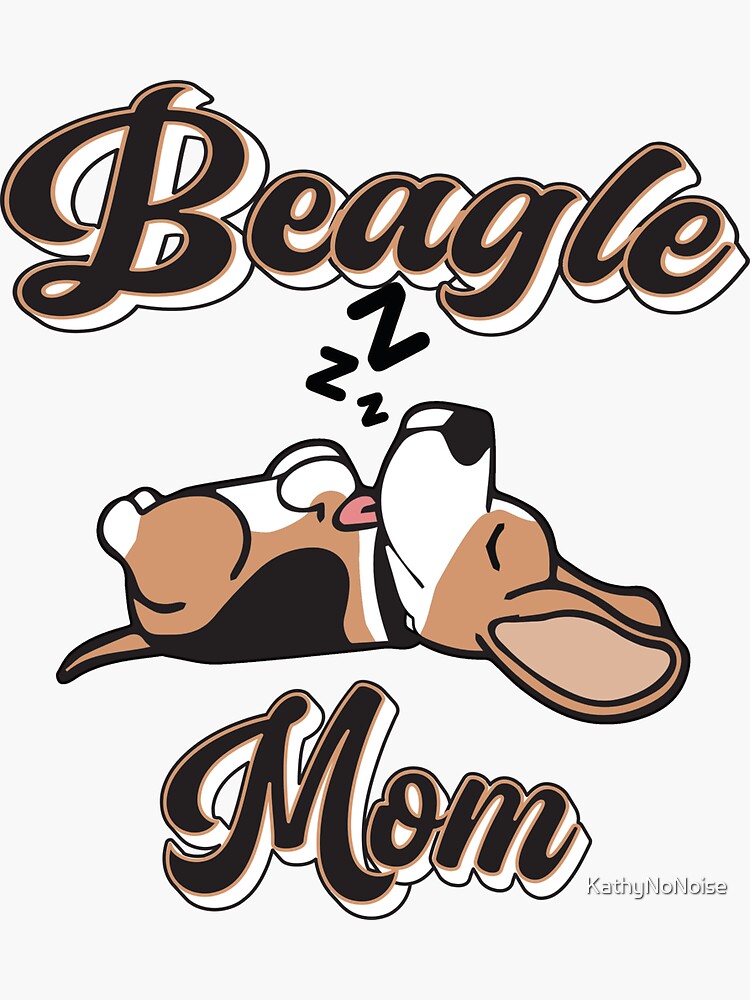 "BEAGLE MOM CUTE BEAGLE SLEEPING DESIGN" Sticker for Sale by