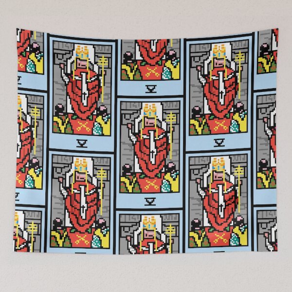 Item preview, Wait, is this pixel art tarot? Pink - Major Arcana 'The Hierophant' (Design for T-shirt, stickers and other accessories) designed and sold by Pixel Waite.