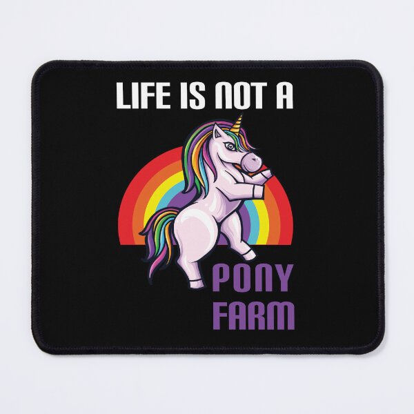 Item preview, Life is not a pony farm - funny Denglish saying with unicorn / pony motif designed and sold by Gordenwear.