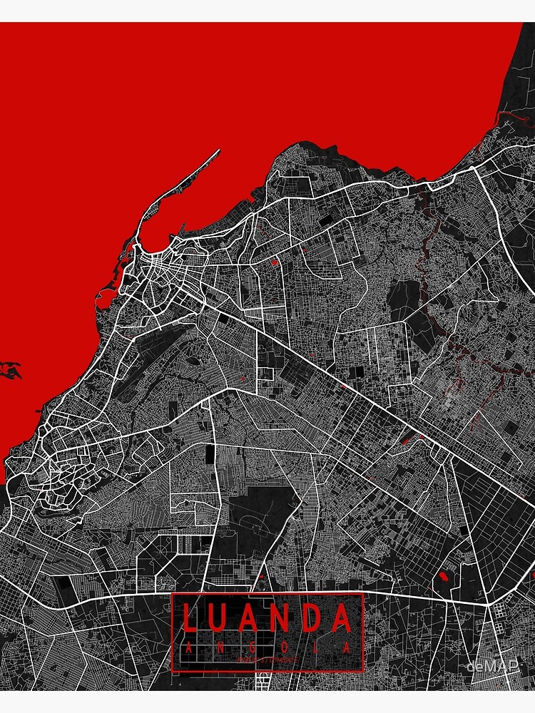 Luanda City Map Of Angola Oriental Poster For Sale By Demap Redbubble 0846