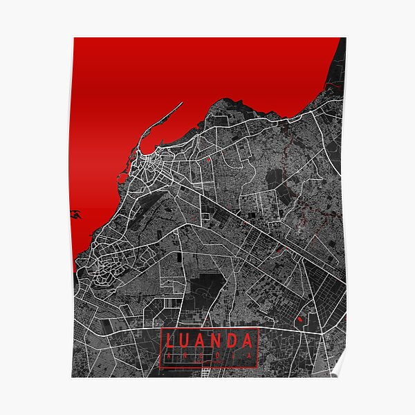 Luanda City Map Of Angola Oriental Poster For Sale By Demap Redbubble 9835