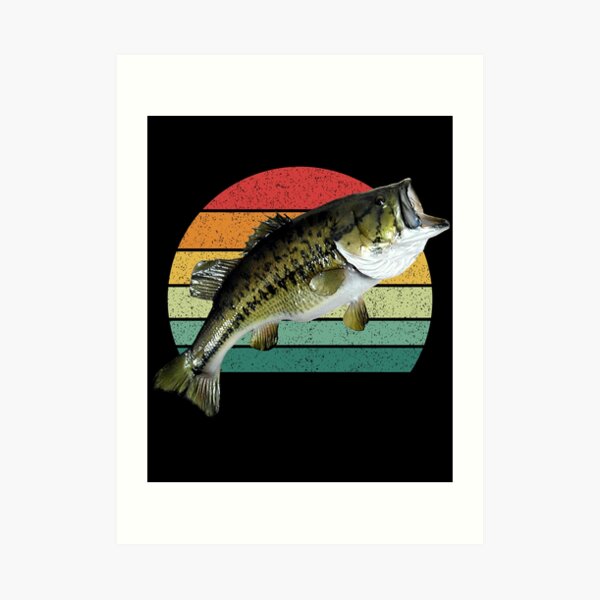 Large Mouth Bass Fishing Graphic graphic Art Print for Sale by  jakehughes2015