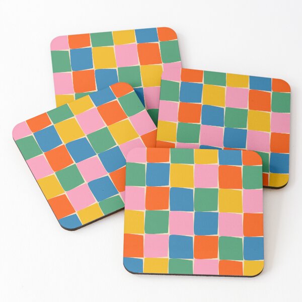 Item preview, Flux Modern Check Colourful Grid Pattern in Rainbow Pop Colours designed and sold by kierkegaard.