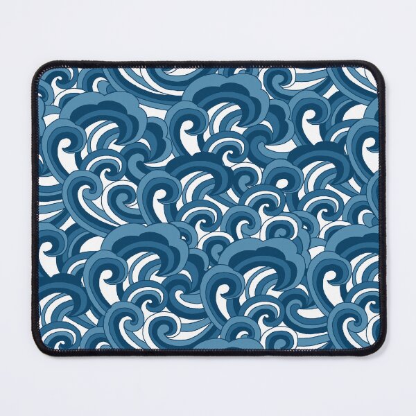 Item preview, Stylised blue waves designed and sold by Cheekyleopard.