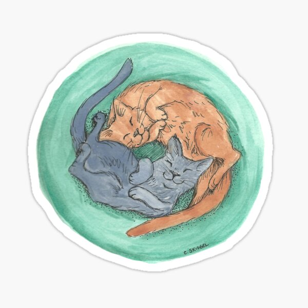 Lazy Cats - Watercolor Sticker