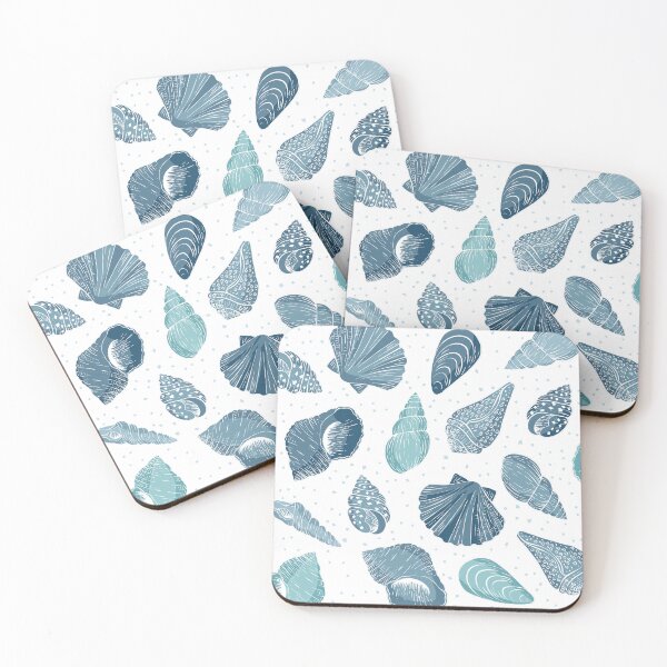 Item preview, Blue and white seashells designed and sold by Cheekyleopard.