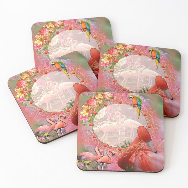 Item preview, Coral, Grass & Peony-pink Blooms & Flamingo Color design designed and sold by NadineMay.