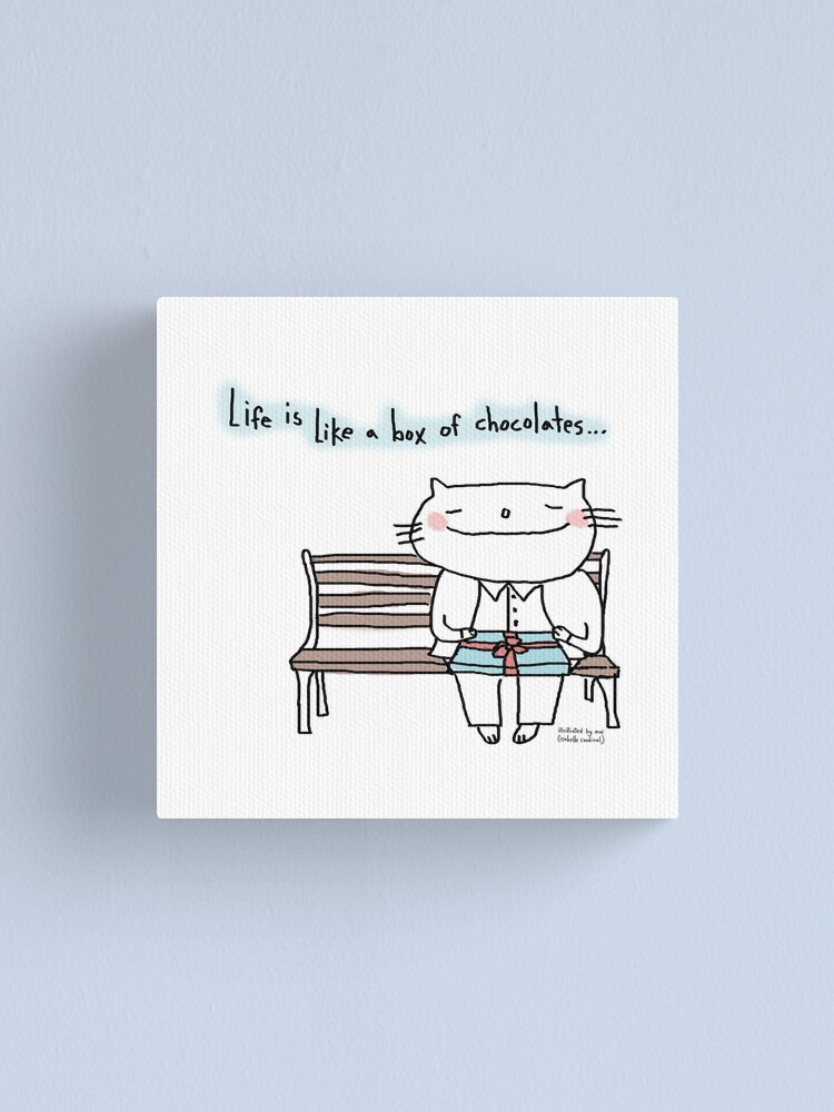 Life Is Like A Box Of Chocolates Cat Doodle Canvas Print By