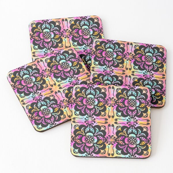 Item preview, Colorful flower tile pattern designed and sold by thephoenixsoul.