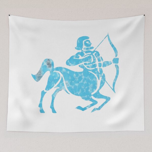 Item preview, Sagittarius Zodiac Symbol Silhouette Design With December Birthstone Turquoise Background  designed and sold by TacoRose.