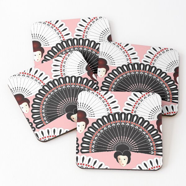 Item preview, Asian girl with a fan seamless pattern designed and sold by AleFairyland.