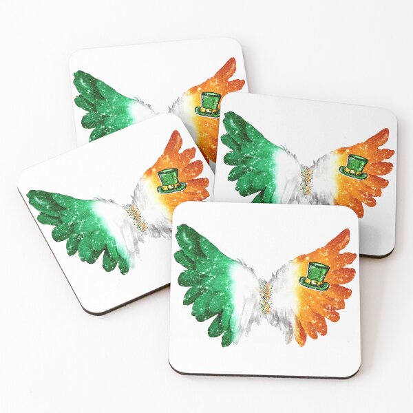 Item preview, Ireland Flag Angel Wings Feather Glitter designed and sold by Jolly-Yosei.