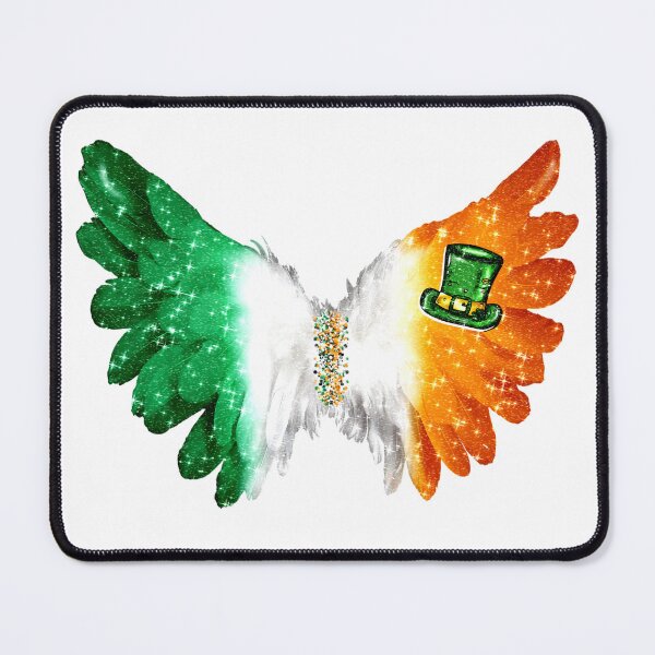 Item preview, Ireland Flag Angel Wings Feather Glitter designed and sold by Jolly-Yosei.