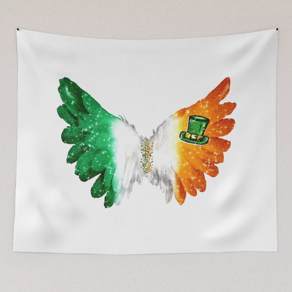Item preview, Ireland Flag Angel Wings Feather Glitter designed and sold by Jolly-Yosei.