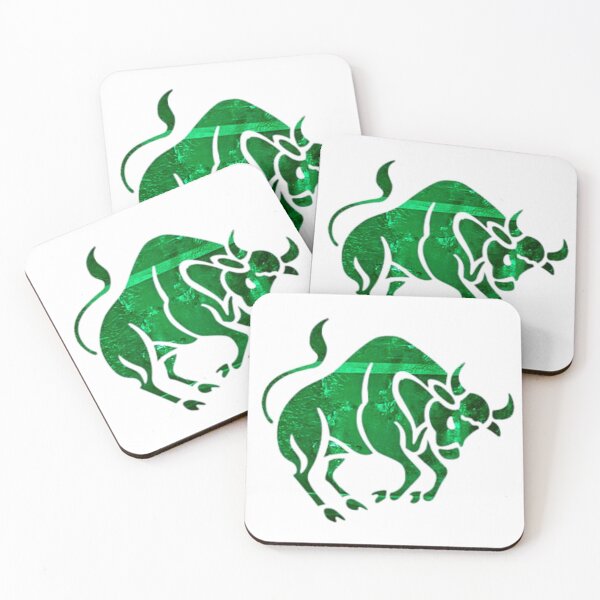 Item preview, Taurus Zodiac Symbol Silhouette Design With May Birthstone Emerald Background  designed and sold by TacoRose.