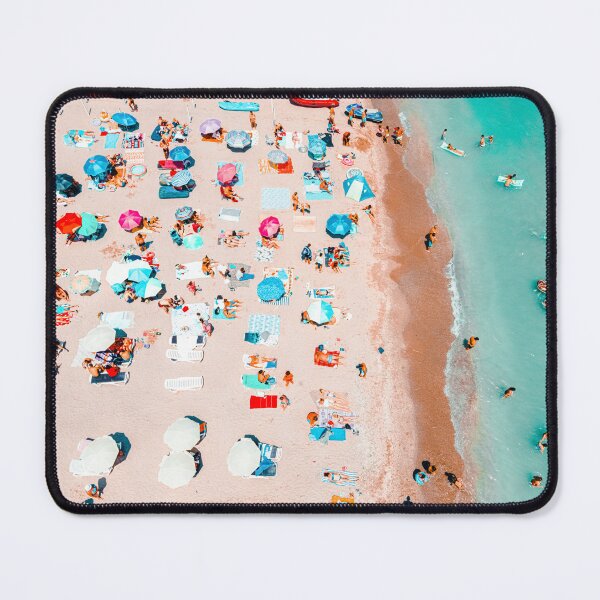 Item preview, Coastal Beach Print, Aerial Ocean Beach Art Print, Summer Umbrellas On Beach, Holiday Time, Hot Sand designed and sold by radub85.