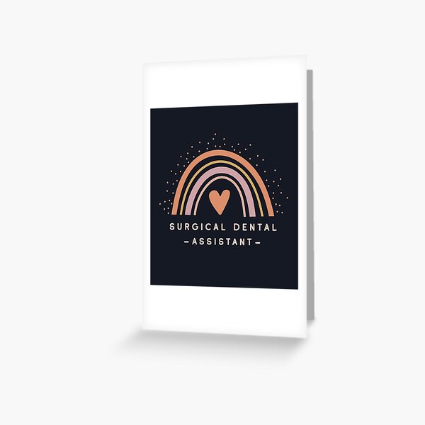 Surgical Dental Assistant - Boho Casual Rainbow Dark Design Greeting Card