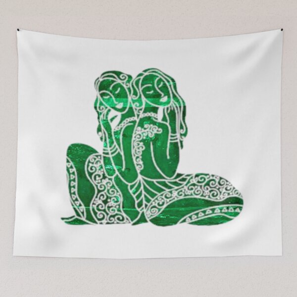 Item preview, Gemini Zodiac Symbol Silhouette Design With May Birthstone Emerald Background  designed and sold by TacoRose.