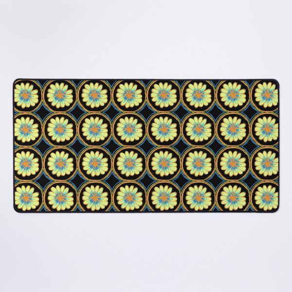 Item preview, Fun yellow flower on a black background designed and sold by Mary Jane Lange.