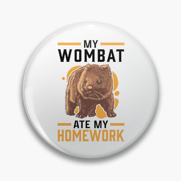 Item preview, Wombat doing homework eaten marsupial designed and sold by madgrfx.