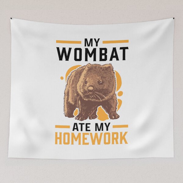 Item preview, Wombat doing homework eaten marsupial designed and sold by madgrfx.