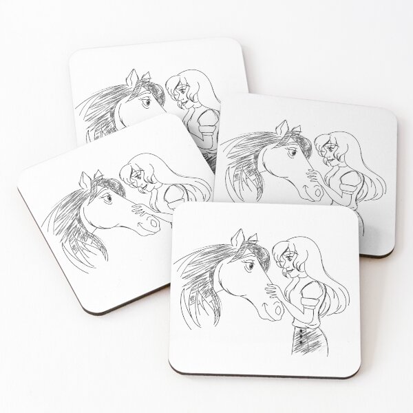 Item preview, cartoon girl with her horse designed and sold by dreamtravel.