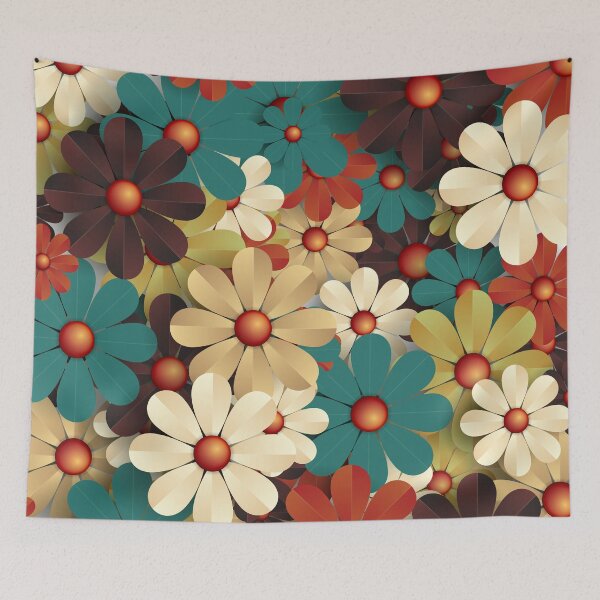 Item preview, Retro Vintage Style Paperflower Pattern designed and sold by risingrocket.