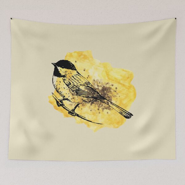Item preview, Vintage Bird Illustration, Yellow Watercolor designed and sold by Vintustration.