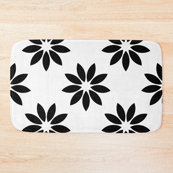 Item preview, Black And White Star Flower Pattern designed and sold by risingrocket.