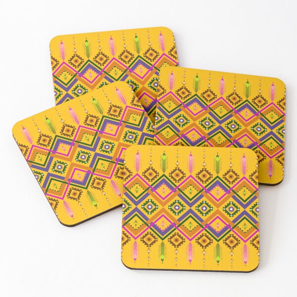 Item preview, Pastel Colored Floral Patterns / Batik Pattern / Ethnic pattern Seamless Yellow Purple designed and sold by RisaArt22.
