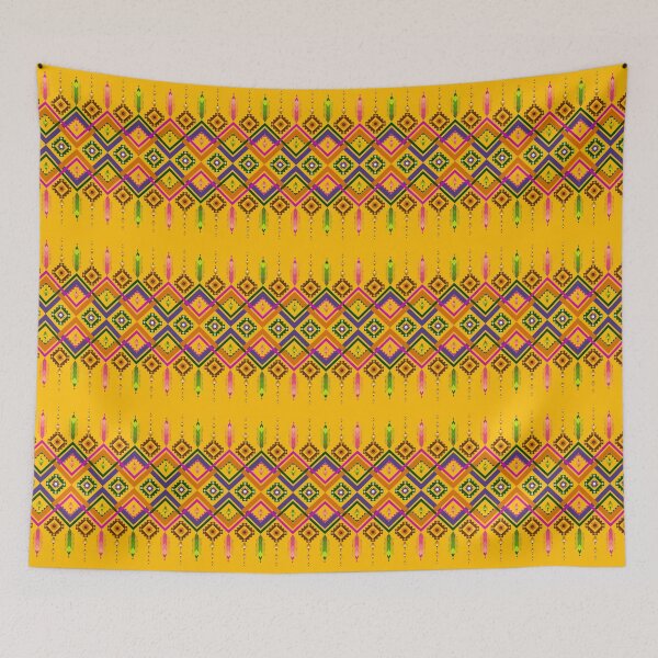 Item preview, Pastel Colored Floral Patterns / Batik Pattern / Ethnic pattern Seamless Yellow Purple designed and sold by RisaArt22.
