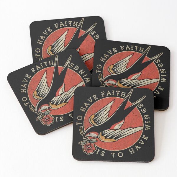 Item preview, To Have Faith is to Have Wings, Old School, Vintage Swallow Tattoo Design designed and sold by Proverbial Wisdom Design.