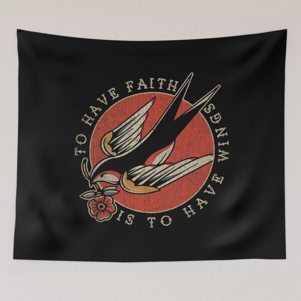 Item preview, To Have Faith is to Have Wings, Old School, Vintage Swallow Tattoo Design designed and sold by Proverbial Wisdom Design.