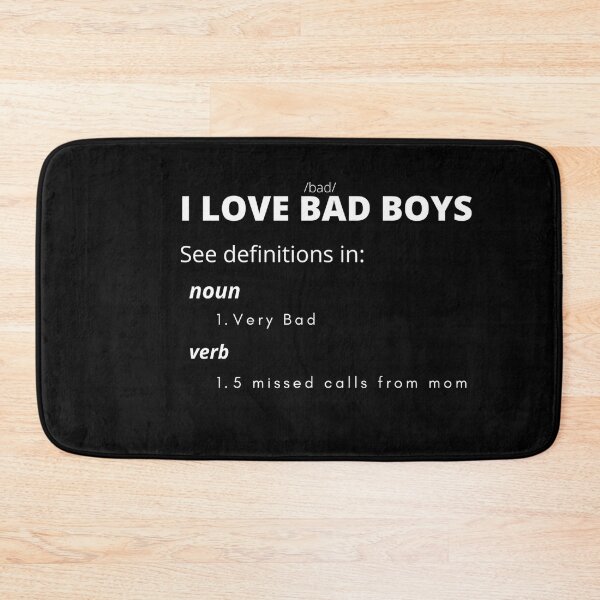 Item preview, I love bad boys black tee shirt dictionary editon designed and sold by The-Corner-Five.
