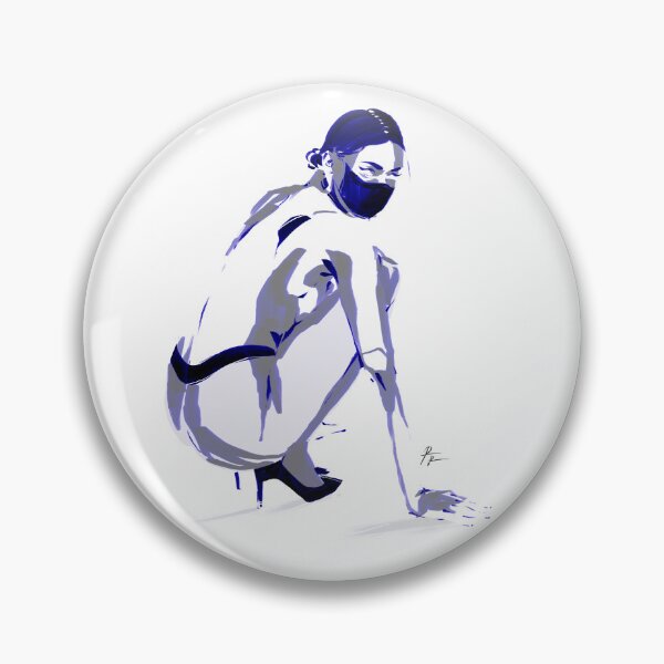 Item preview, Girl in facemask and leggings sitting designed and sold by Rickard Bengtsson.