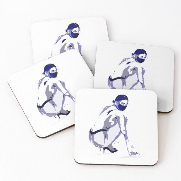 Item preview, Girl in facemask and leggings sitting designed and sold by Rickard Bengtsson.