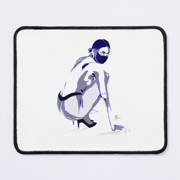 Item preview, Girl in facemask and leggings sitting designed and sold by Rickard Bengtsson.