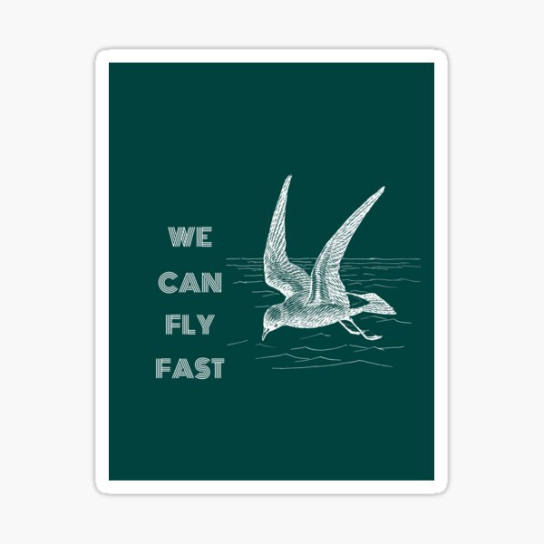 We can fly fast design Sticker