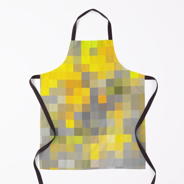 Item preview, geometric pixel square pattern abstract background in yellow black designed and sold by Mrvell.