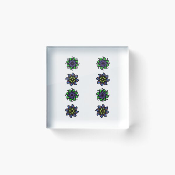 Item preview, Pattern of colorful stars and flowers, abstract art designed and sold by Meo Design.