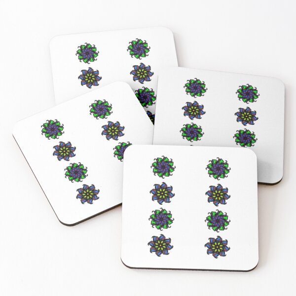 Item preview, Pattern of colorful stars and flowers, abstract art designed and sold by Meo Design.