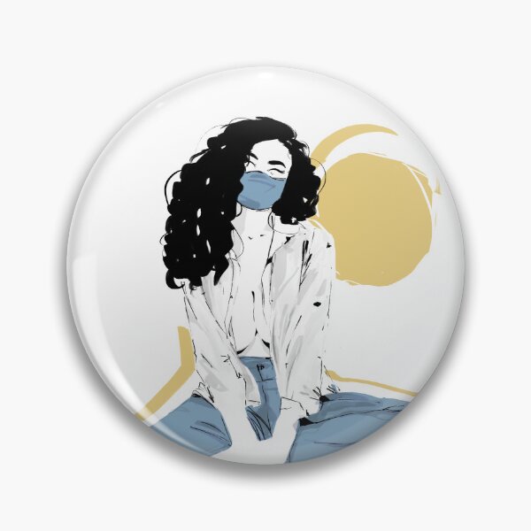 Item preview, Curly hair woman in jeans and shirt on chair designed and sold by Rickard Bengtsson.