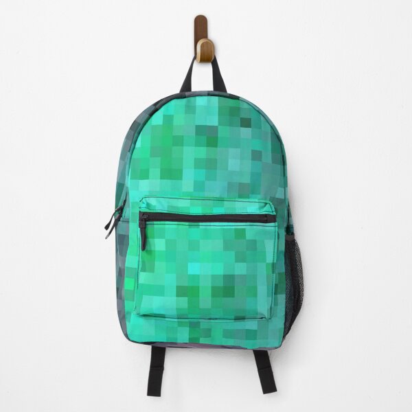 Item preview, geometric pixel square pattern abstract background in green blue brown designed and sold by Mrvell.